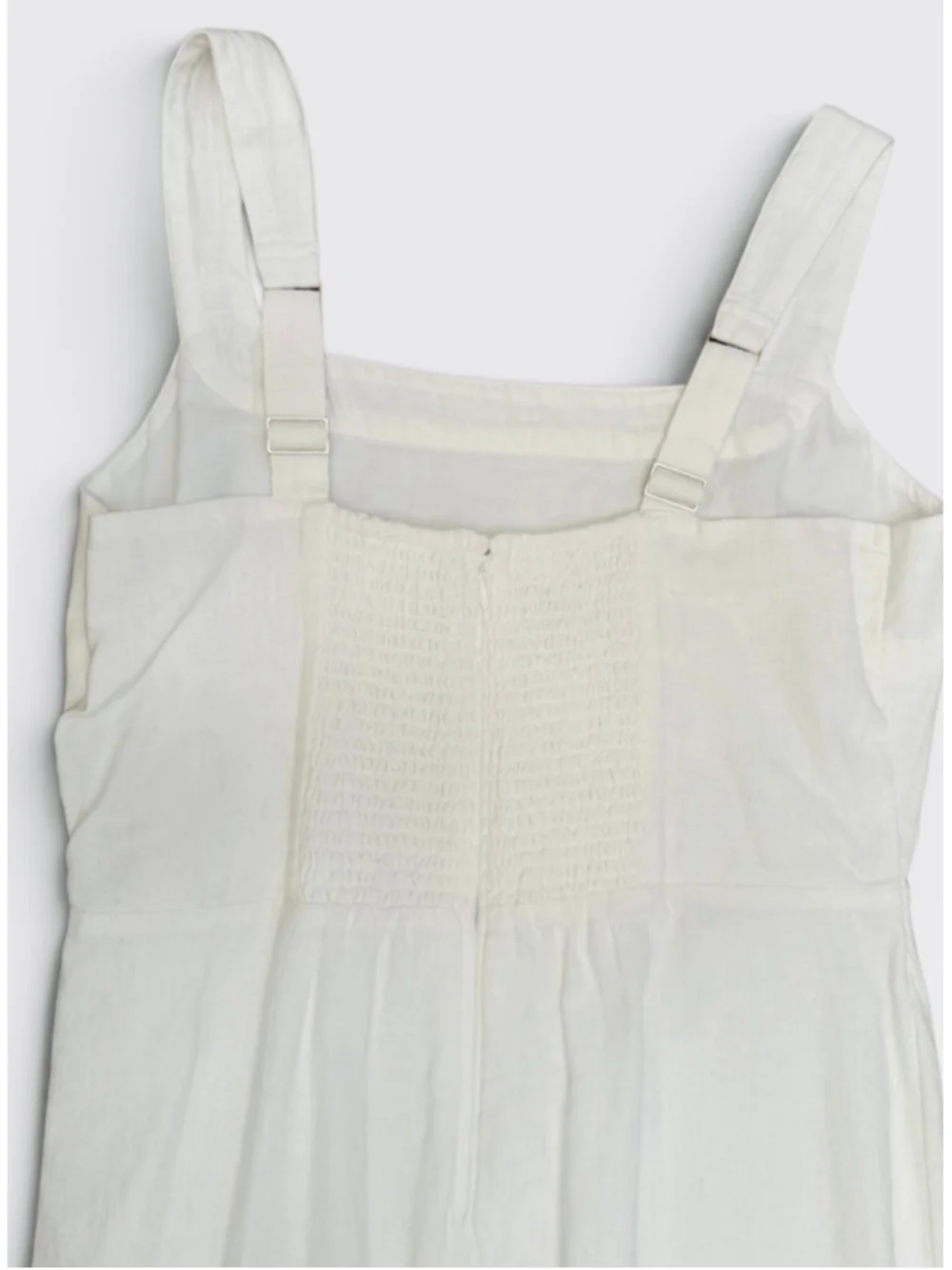 Abercrombie & Fitch Linen Blend Square Neck Maxi Dress Cream NWT Size L